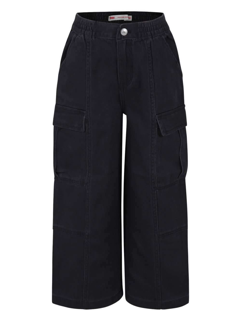Levi's Kids 标贴阔腿牛仔裤 - 灰色