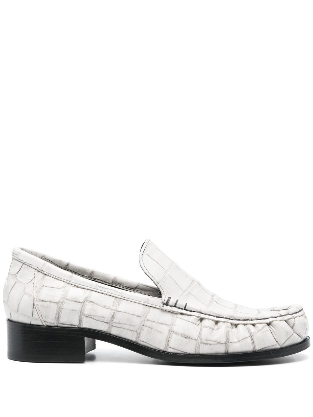 Acne Studios 粗跟皮质乐福鞋 - 白色