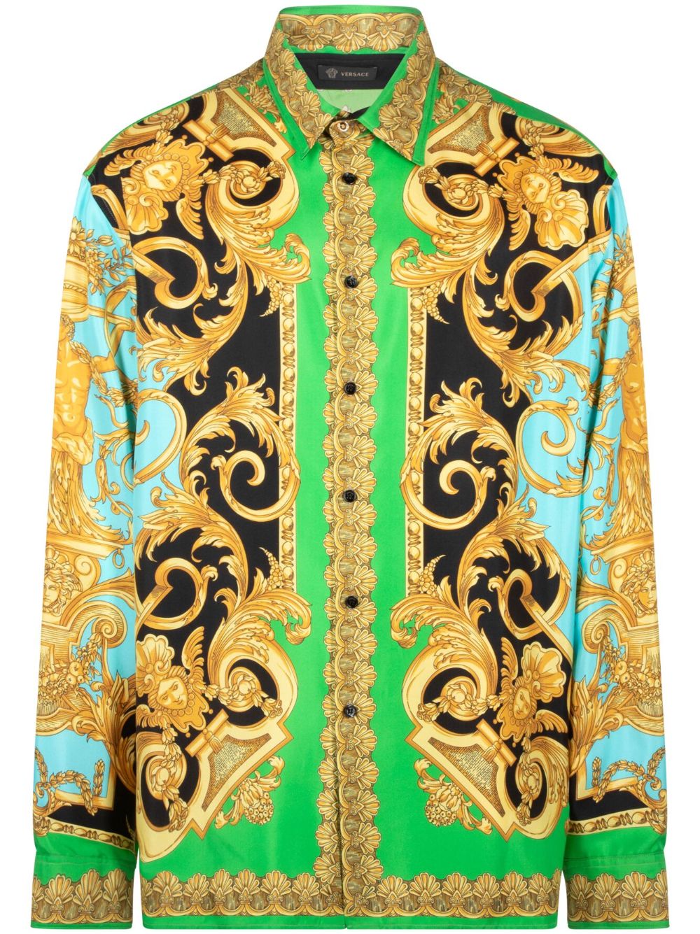 Versace Barocco 印花衬衫 - 绿色