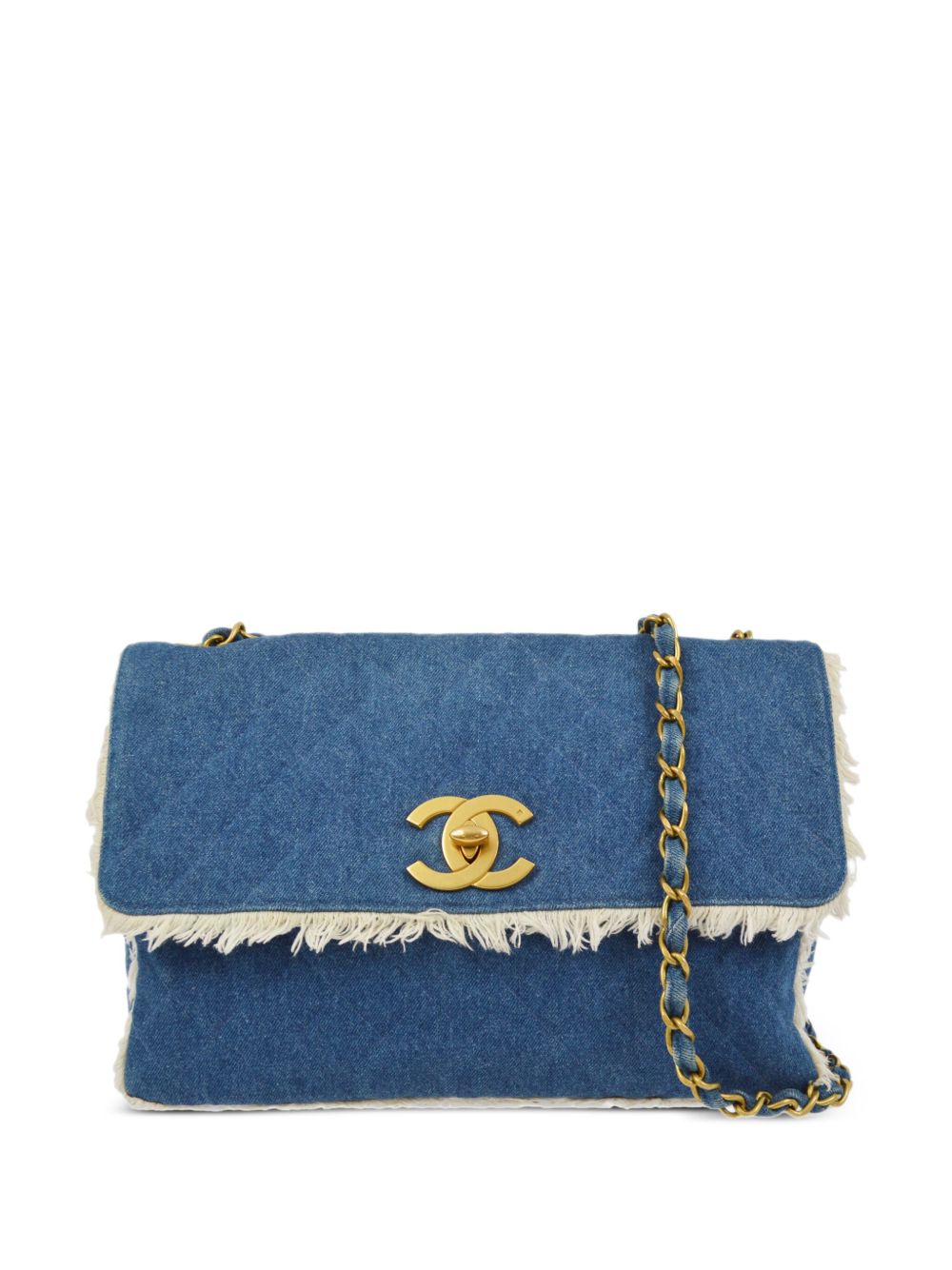 CHANEL Pre-Owned Maxi Single Flap 单肩包（1998年典藏款） - 蓝色