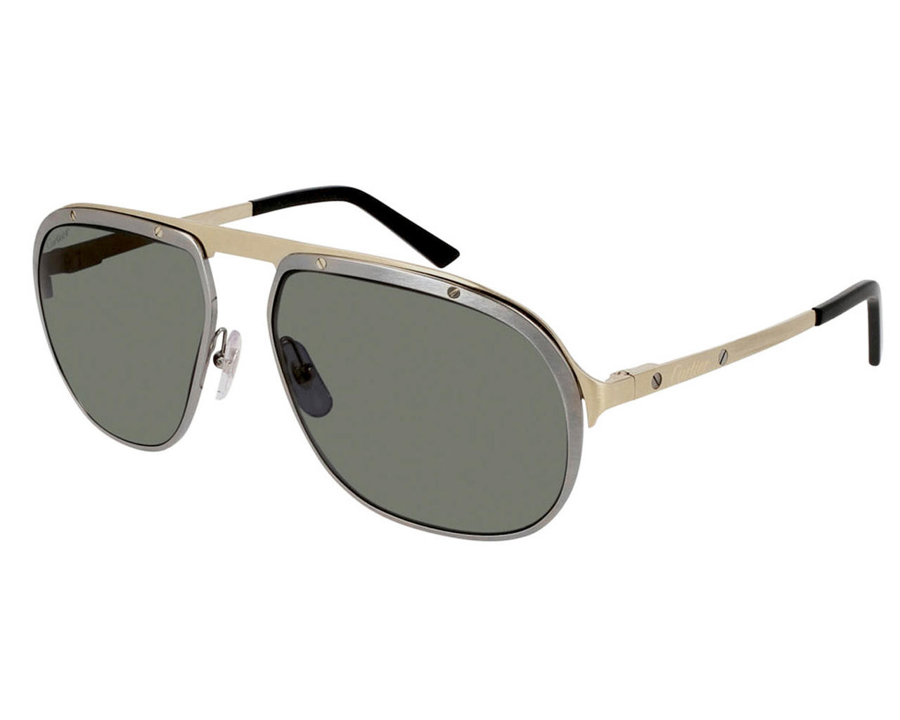 CARTIER Pilot Grey Lens Full Rim 60-16-140MM Men's Sunglasses CT0035S-001