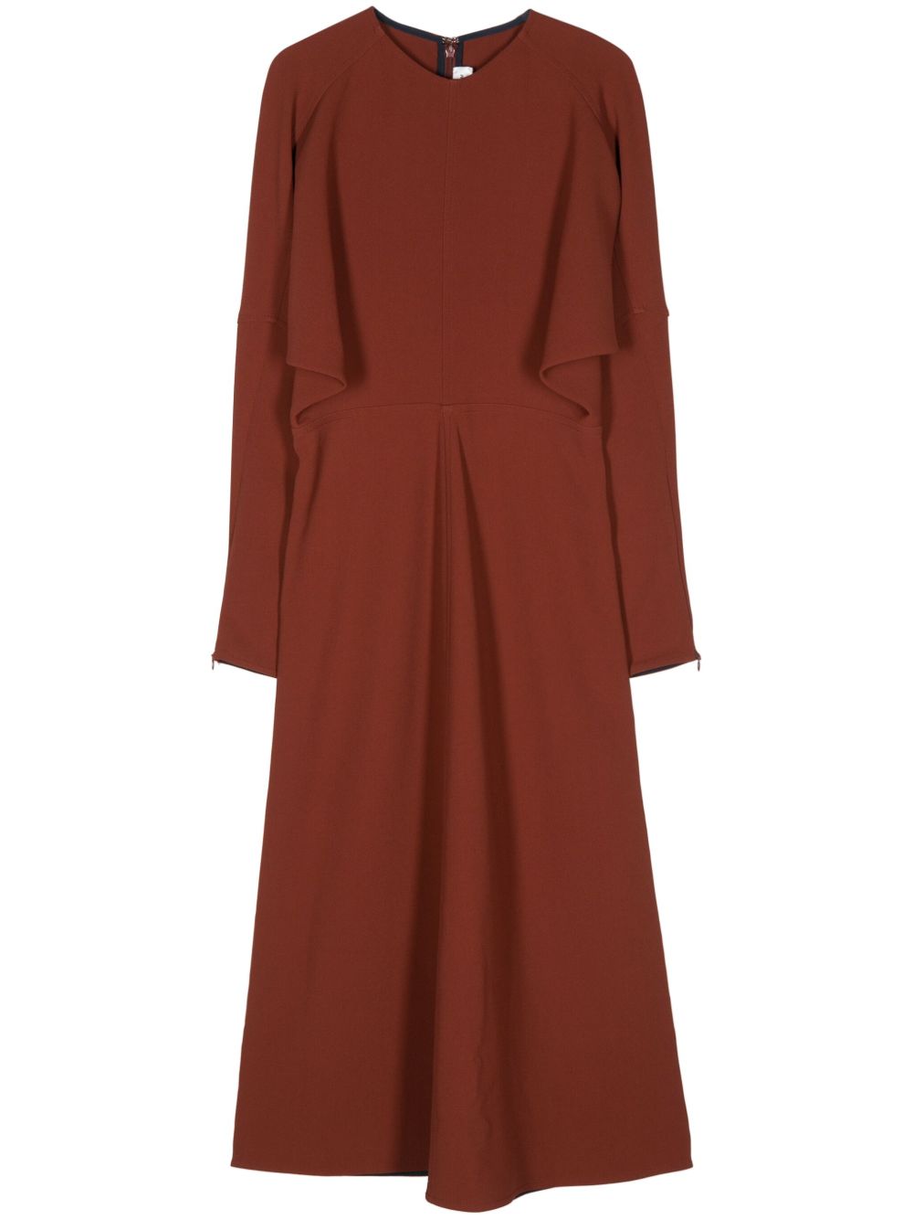 Victoria Beckham Dolman 卡迪中长连衣裙 - 褐色