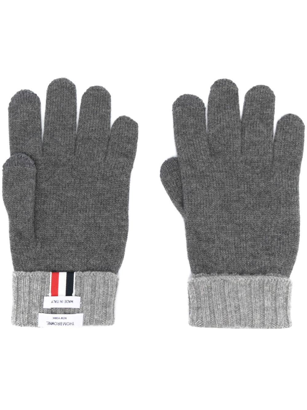 Thom Browne RWB 条纹手套 - 灰色