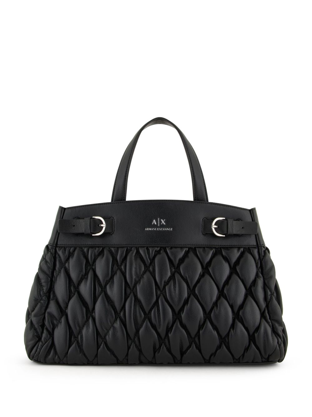 Armani Exchange logo压纹手提包 - 黑色