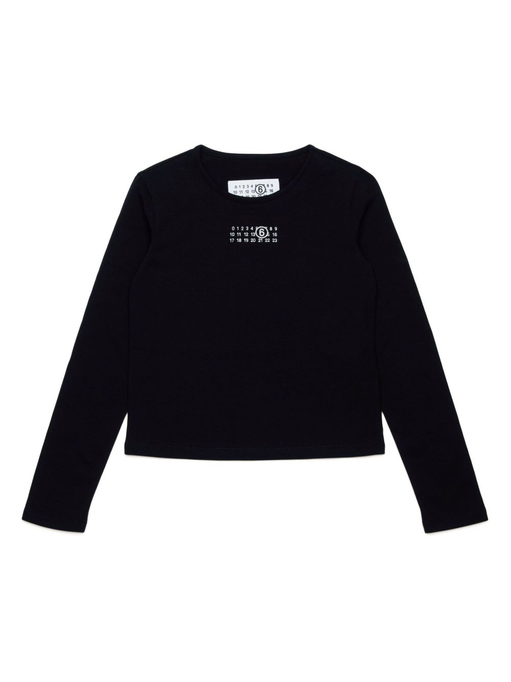 MM6 Maison Margiela Kids logo印花长袖T恤 - 黑色