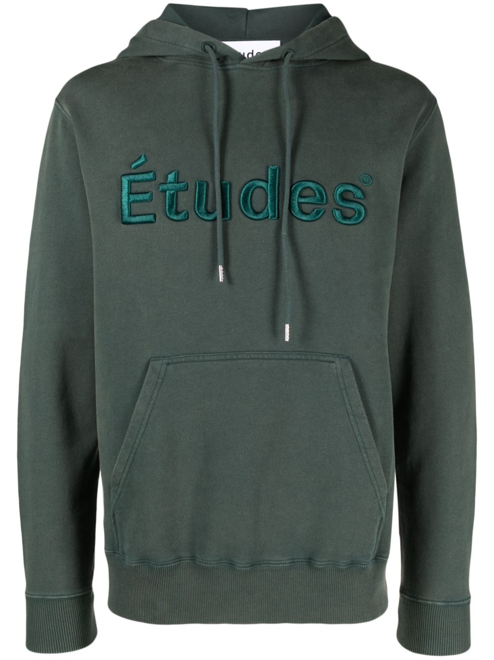Etudes Klein logo刺绣连帽衫 - 绿色
