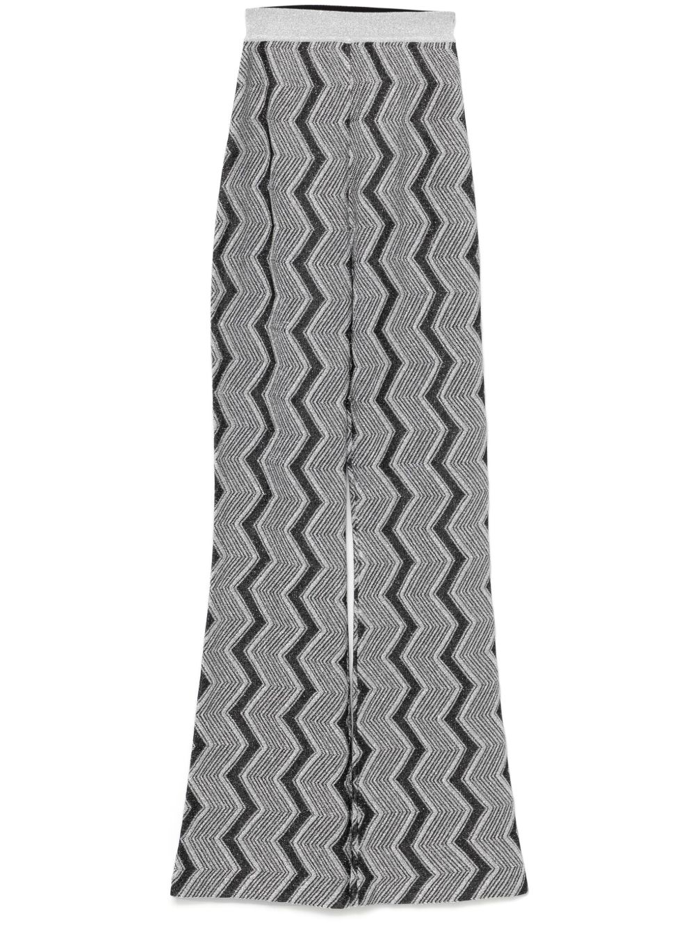Missoni Z字形图案喇叭裤 - 黑色