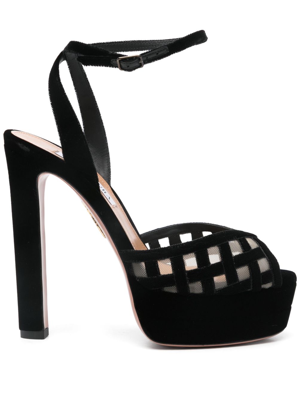 Aquazzura Romance Plateau 高跟凉鞋（13厘米） - 黑色