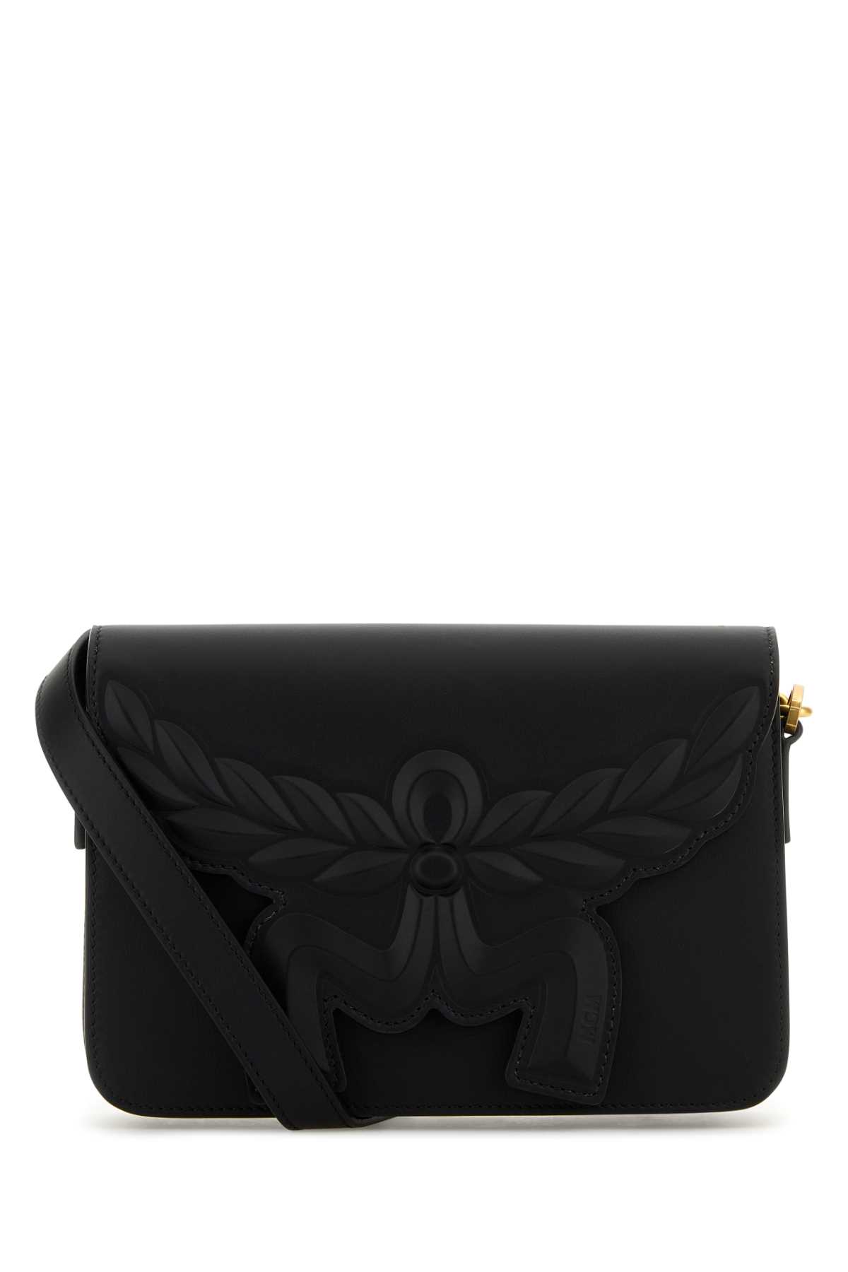 MCM Black Leather Small Himmel Laurel Crossbody Bag
