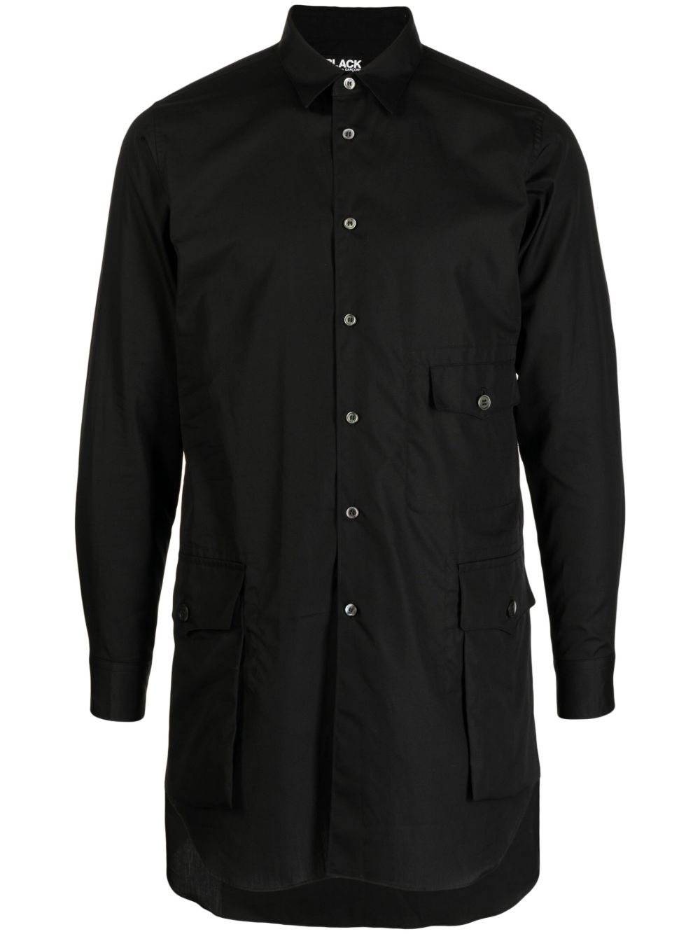 Black Comme Des Garçons 三口袋棉衬衫 - 黑色