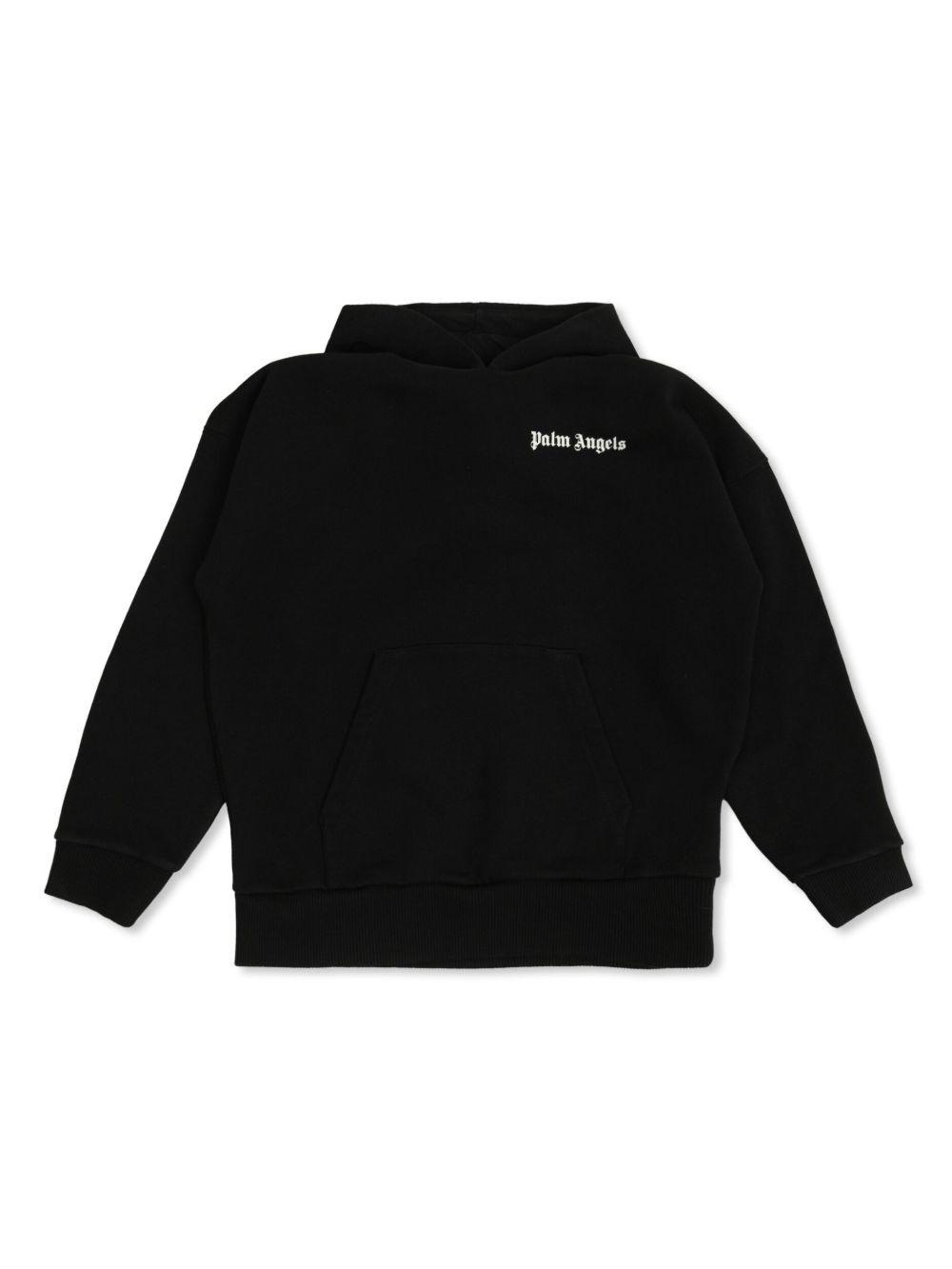 Palm Angels Kids logo印花连帽衫 - 黑色