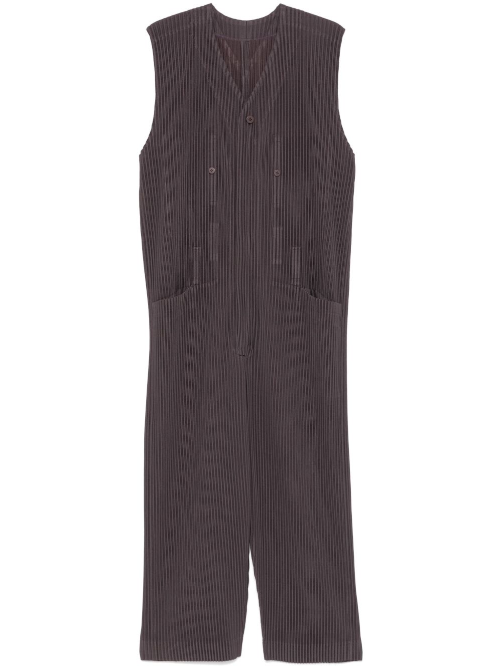 Homme Plissé Issey Miyake 百褶连体长裤 - 褐色