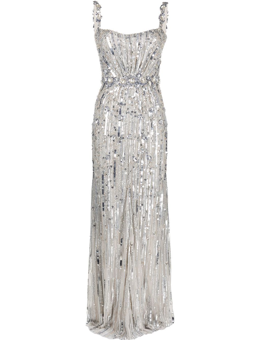 Jenny Packham Bright Gem 亮片缀饰礼服 - 银色