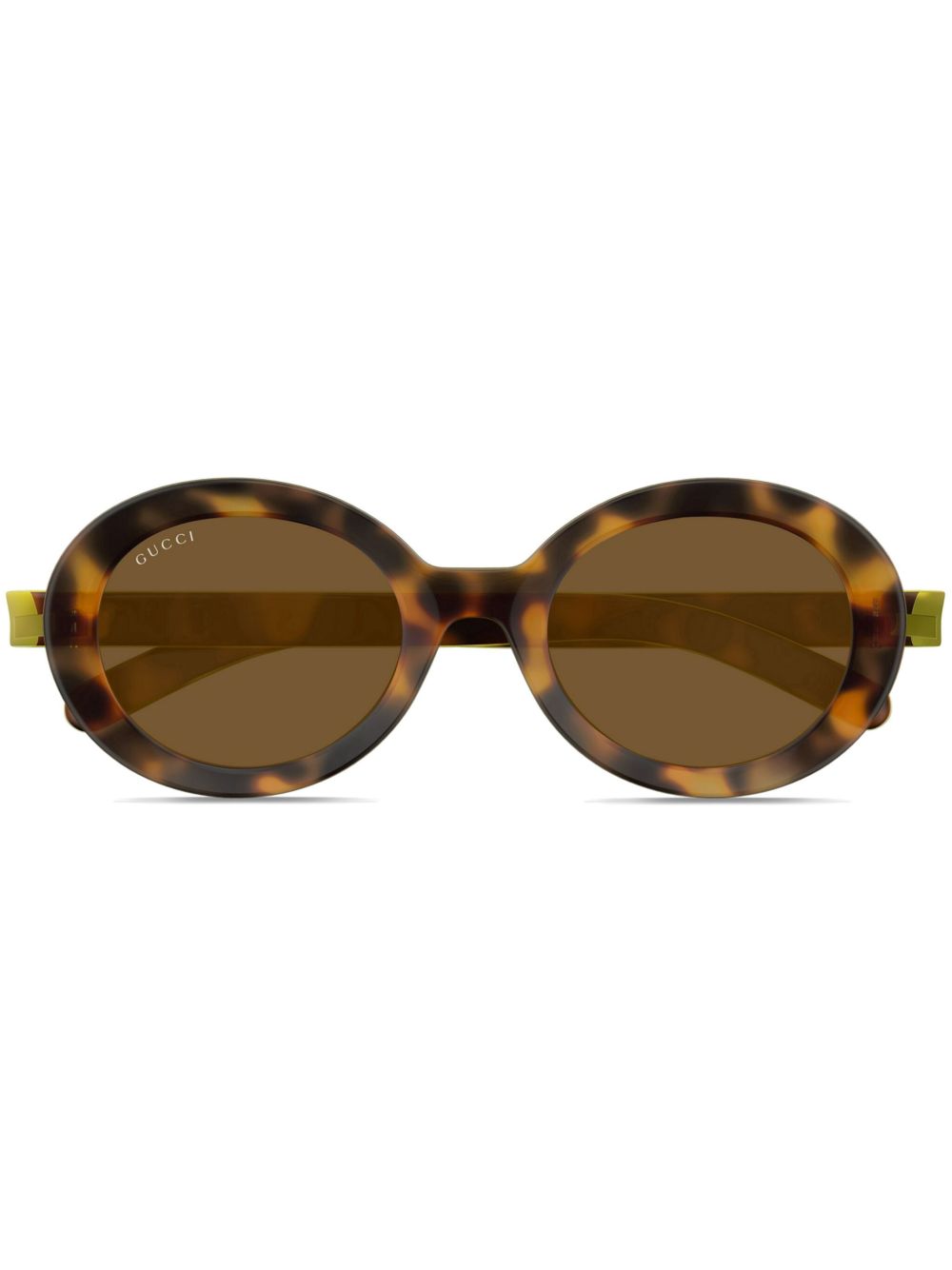 Gucci Eyewear logo印花太阳眼镜 - 褐色
