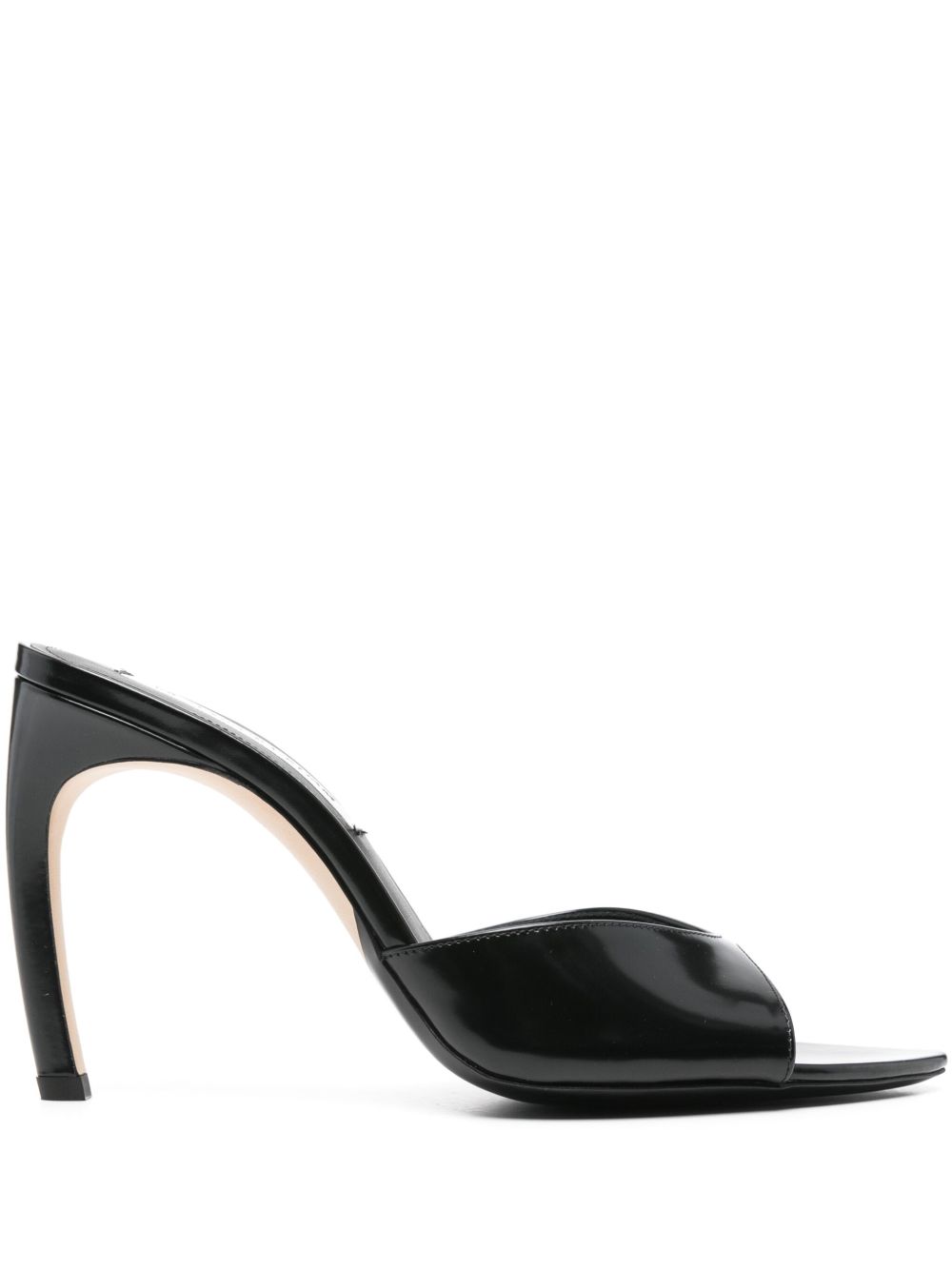 Victoria Beckham 皮质高跟穆勒鞋（10厘米） - 黑色