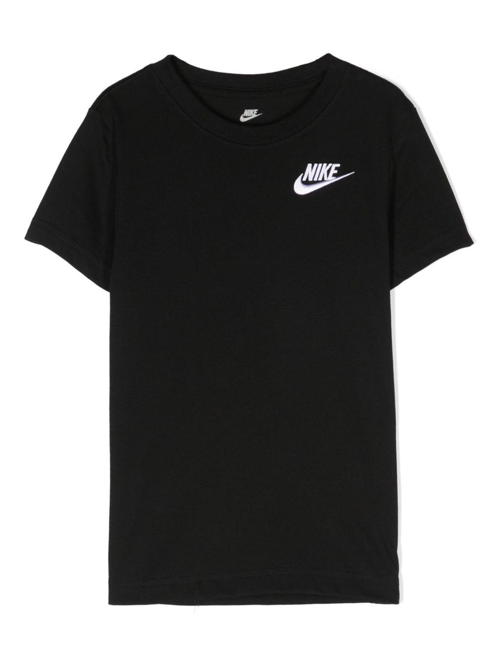 Nike Kids logo刺绣圆领T恤 - 黑色