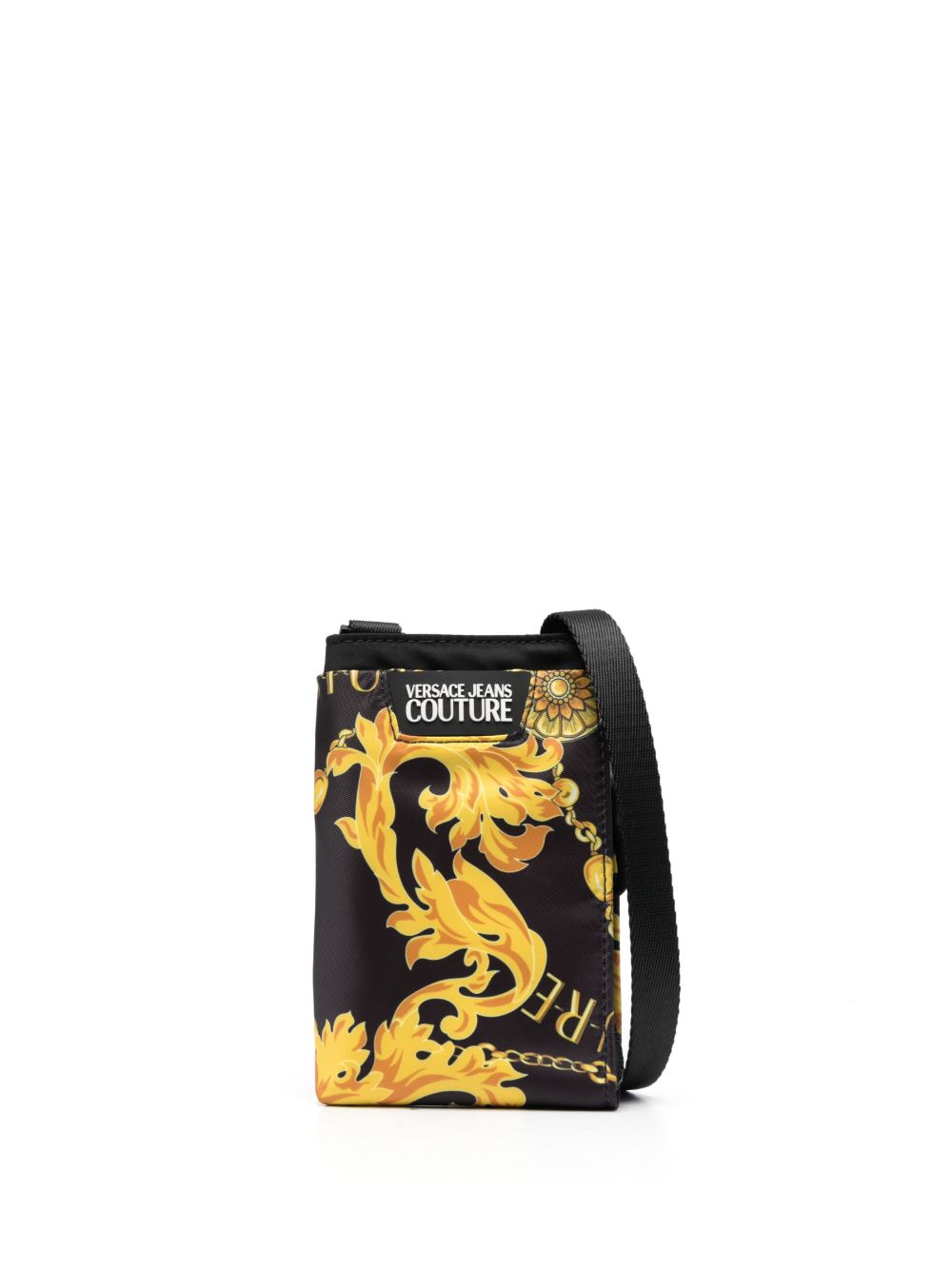 Versace Jeans Couture 巴洛克印花单肩包 - 黑色