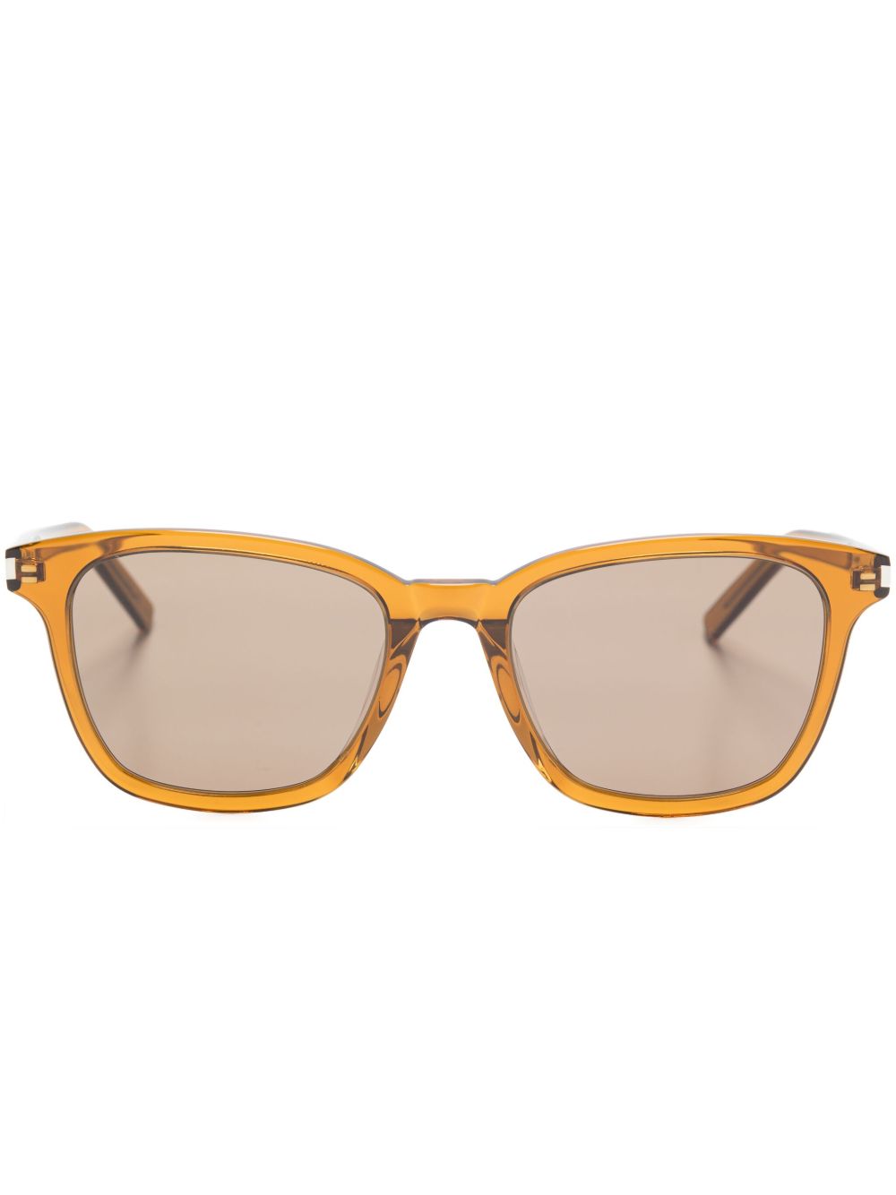Saint Laurent Eyewear Wayfarer 镜框太阳眼镜 - 褐色