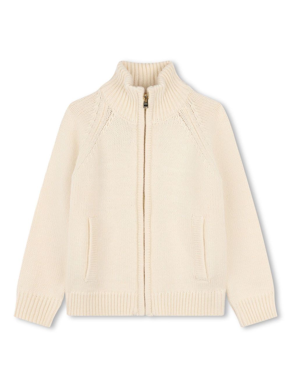 SONIA RYKIEL ENFANT logo刺绣拉链毛衣 - 中性色