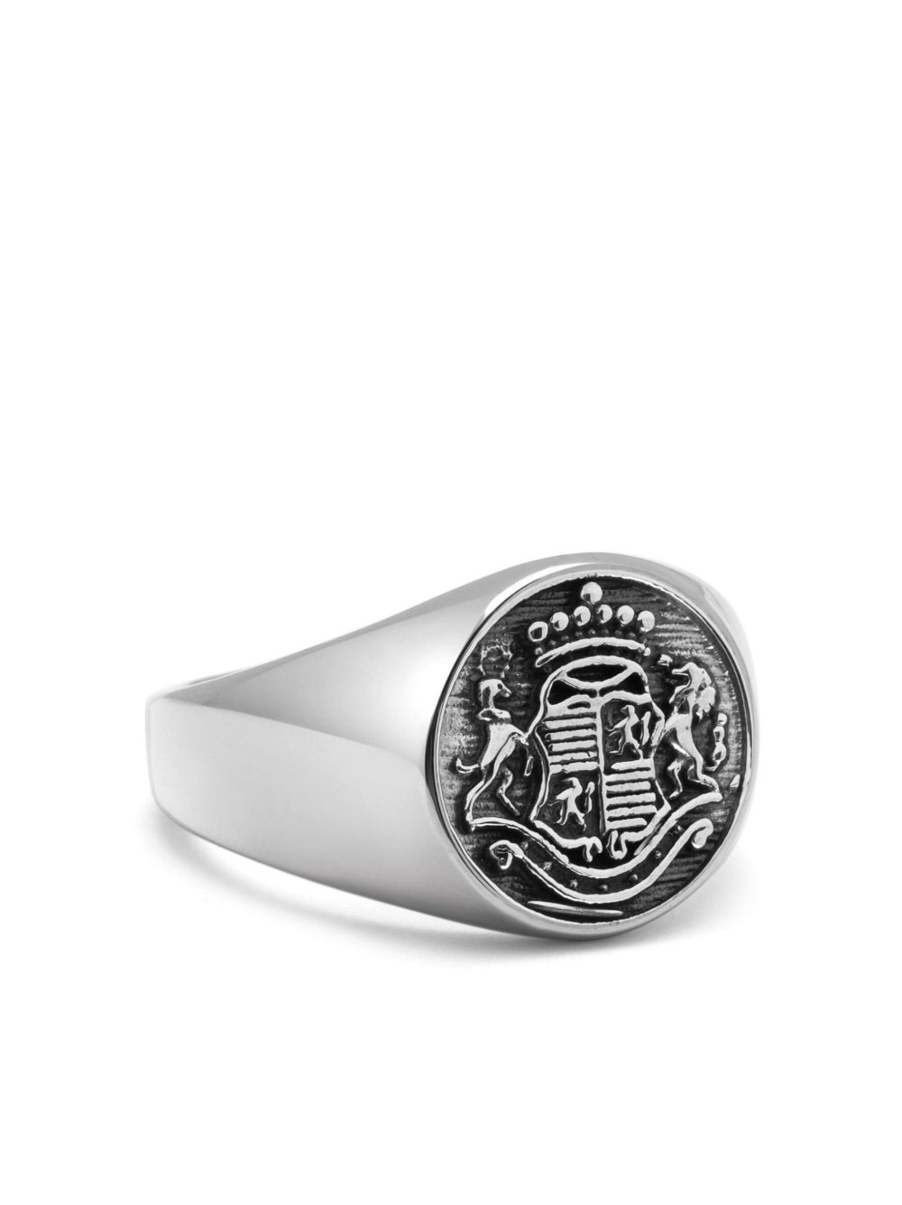 Nialaya Jewelry Crest 图章戒指 - 银色