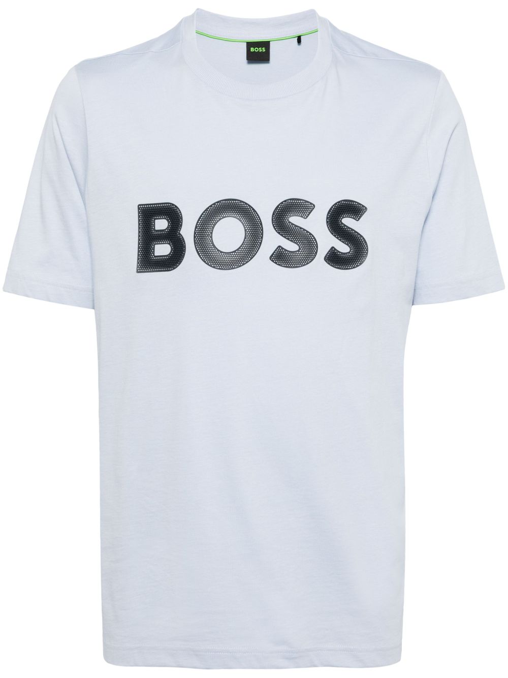 BOSS logo印花棉T恤 - 蓝色