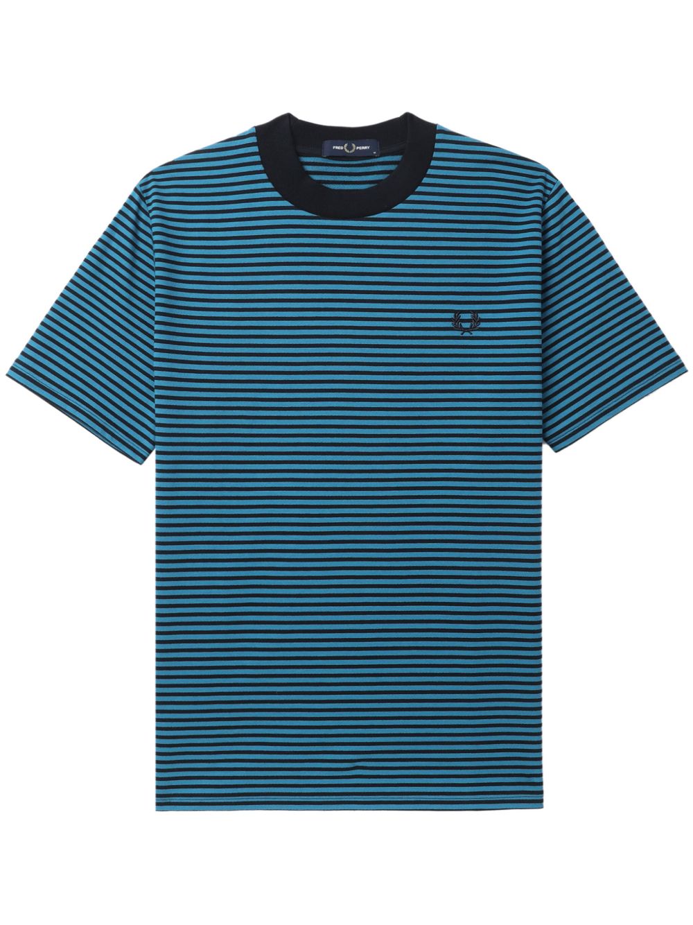 Fred Perry Laurel Wreath 刺绣条纹T恤 - 蓝色