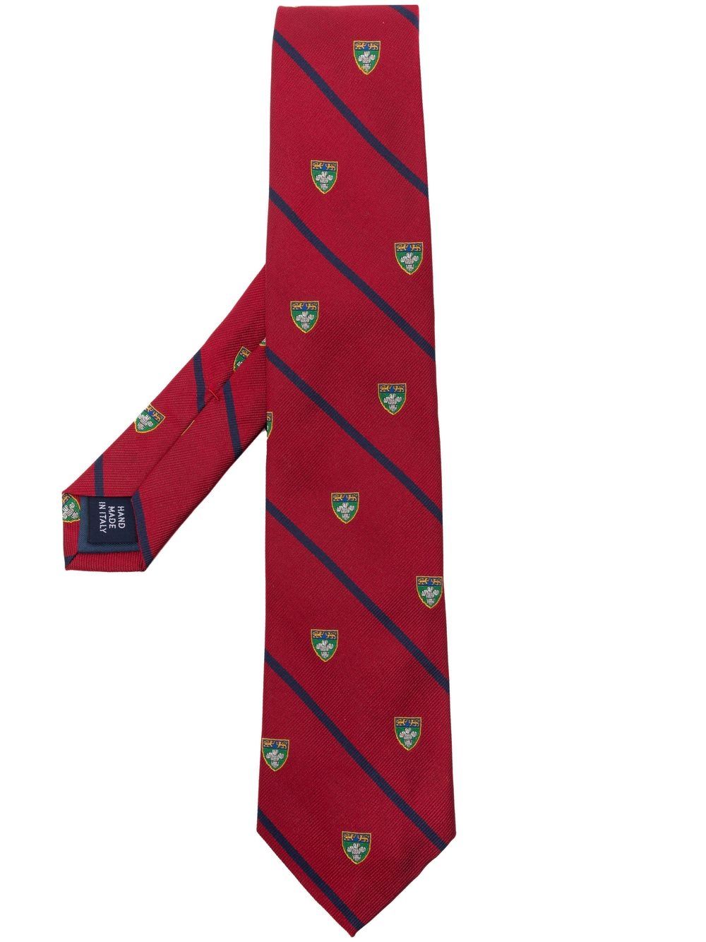 Polo Ralph Lauren 徽章印花领带 - 红色