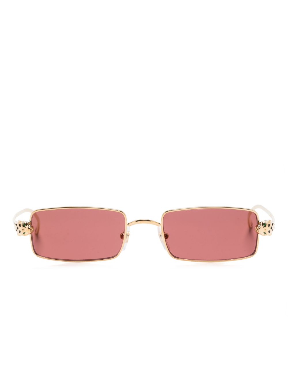 Cartier Eyewear 长方形框太阳眼镜 - 金色