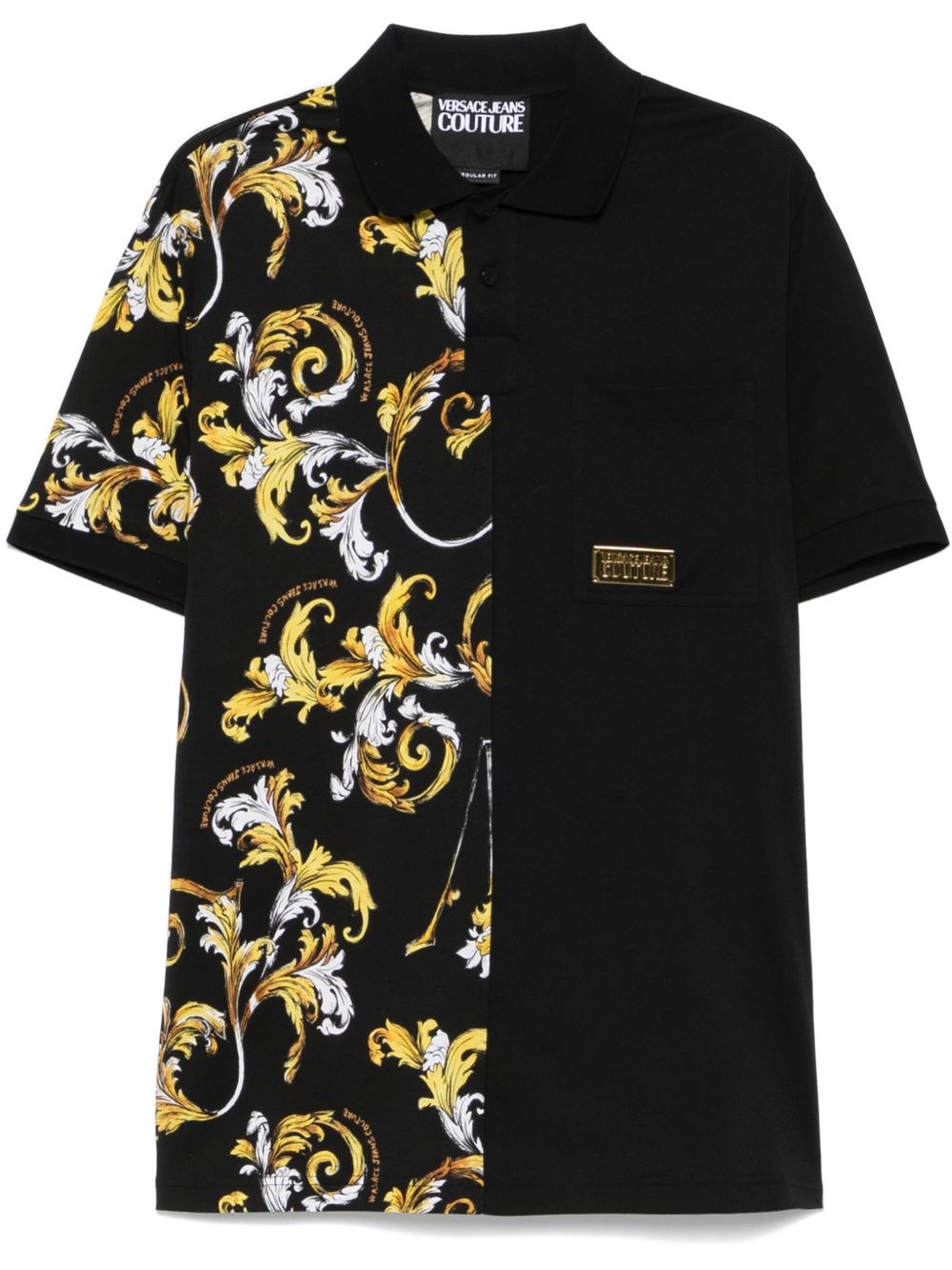 Versace Jeans Couture Barocco 印花polo衫 - 黑色