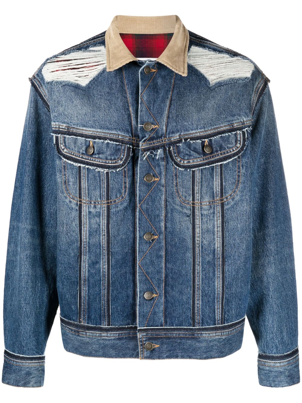 Maison Margiela x Pendleton 仿旧牛仔夹克 - 蓝色