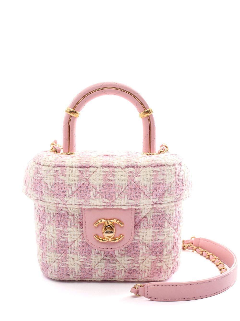 CHANEL Pre-Owned CC 双旋扣两用手提包（2021年代典藏款） - 粉色