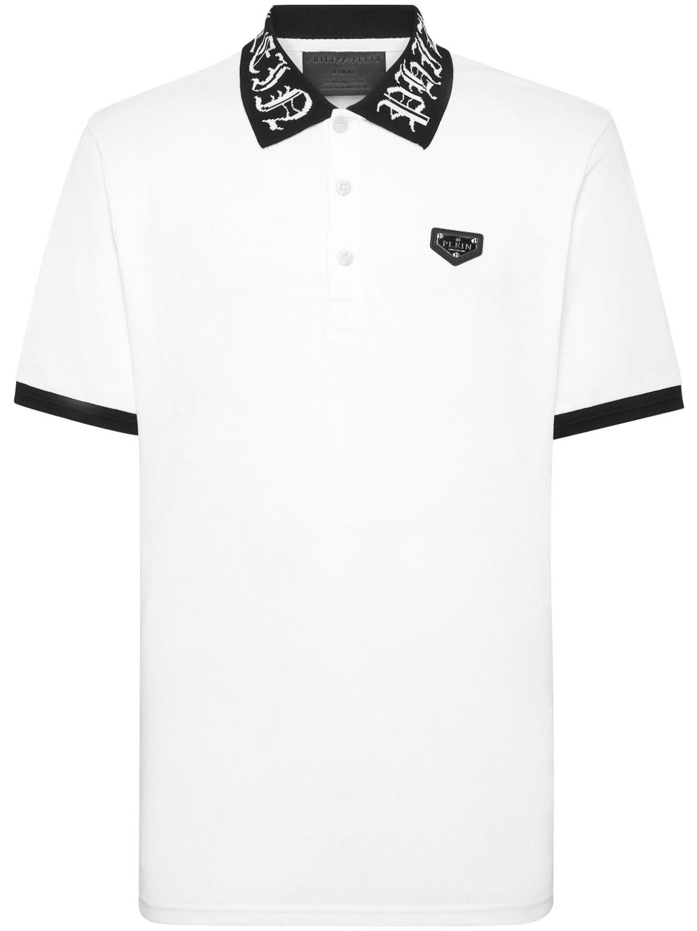 Philipp Plein logo标牌棉polo衫 - 白色