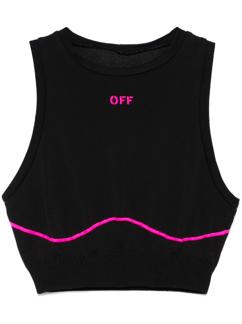 Off-White logo提花上衣 - 黑色