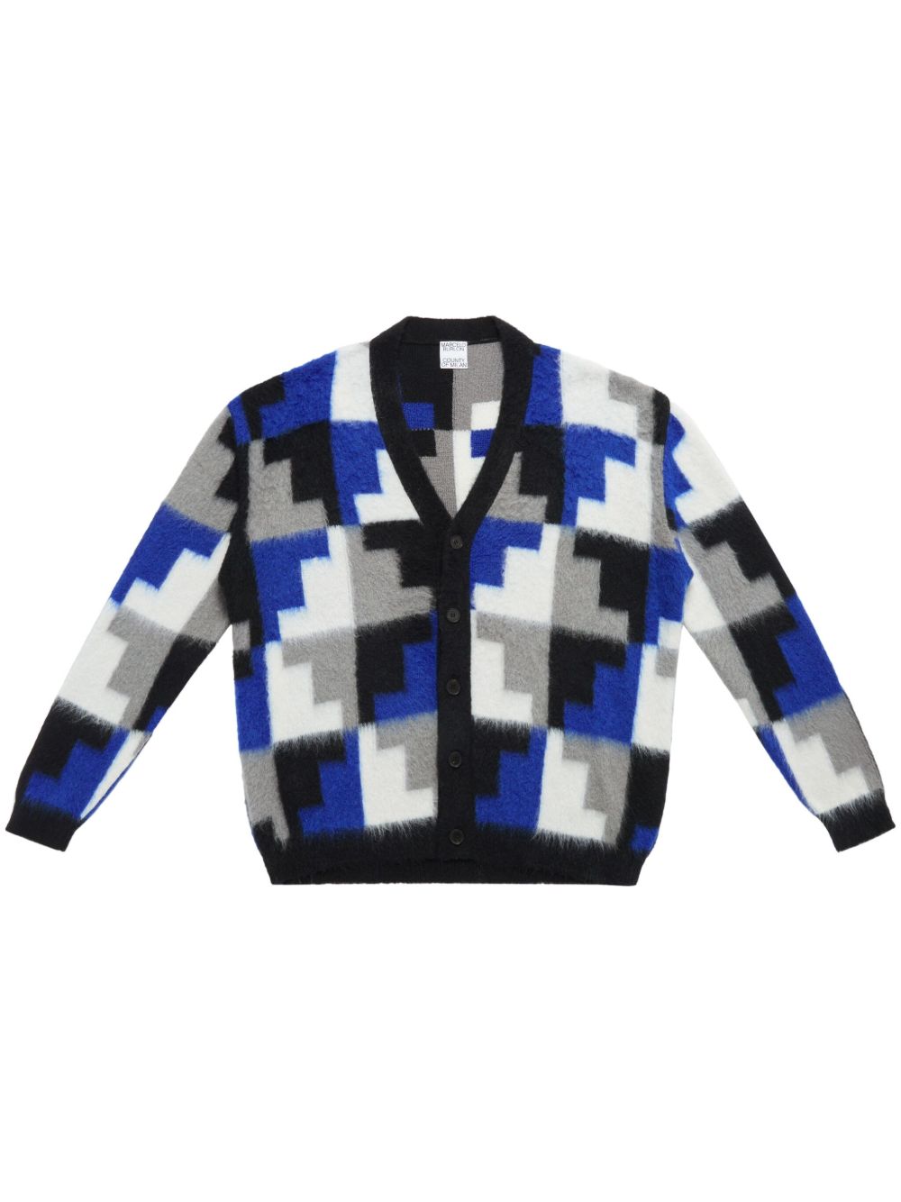 Marcelo Burlon County of Milan AOP Damier Cross 开衫 - 蓝色
