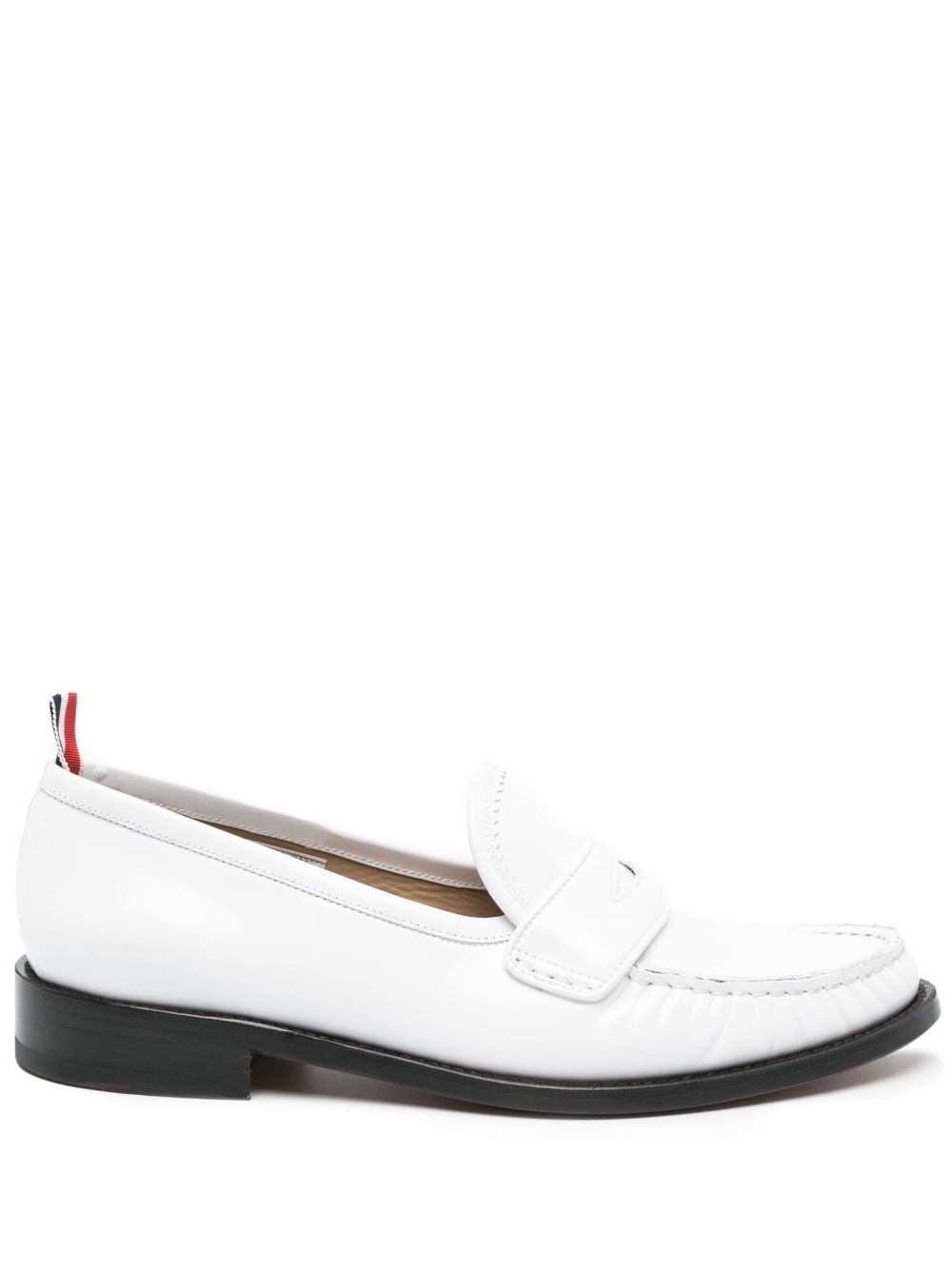 Thom Browne 红白蓝标签经典乐福鞋 - 白色