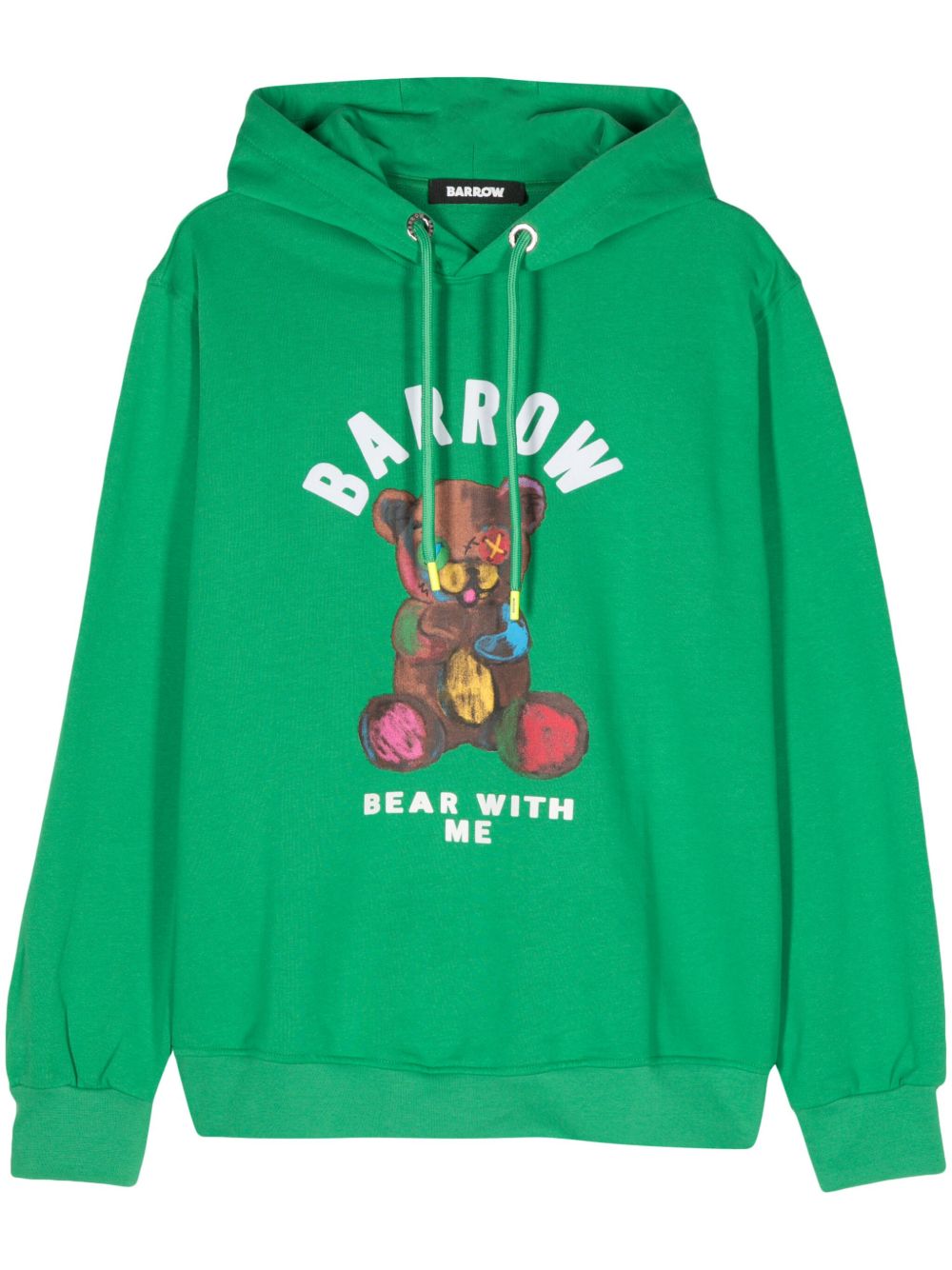 BARROW logo印花棉连帽衫 - 绿色