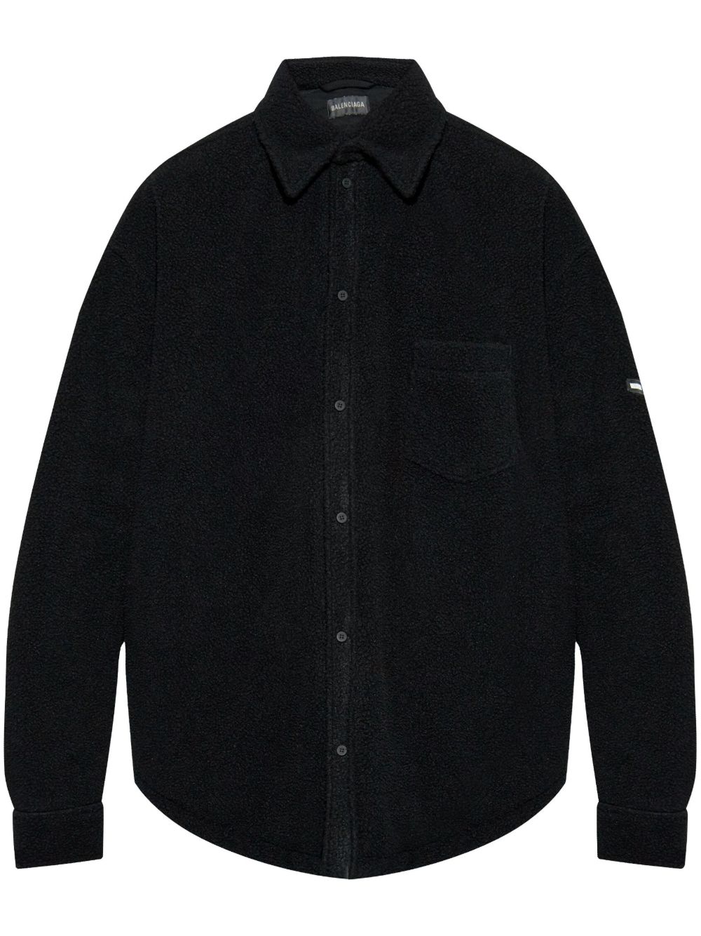 Balenciaga 拉绒效果抓绒衬衫 - 黑色