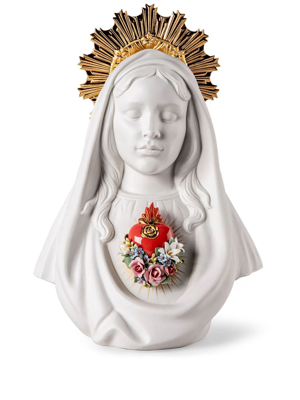 Lladró Immaculate Heart Of Mary 雕塑品（40厘米 x 28厘米） - 白色