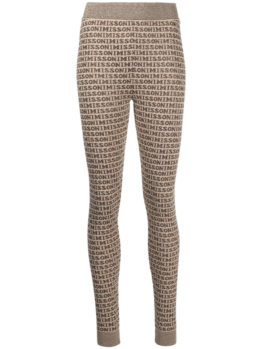 Missoni 高腰经典logo打底裤 - 褐色
