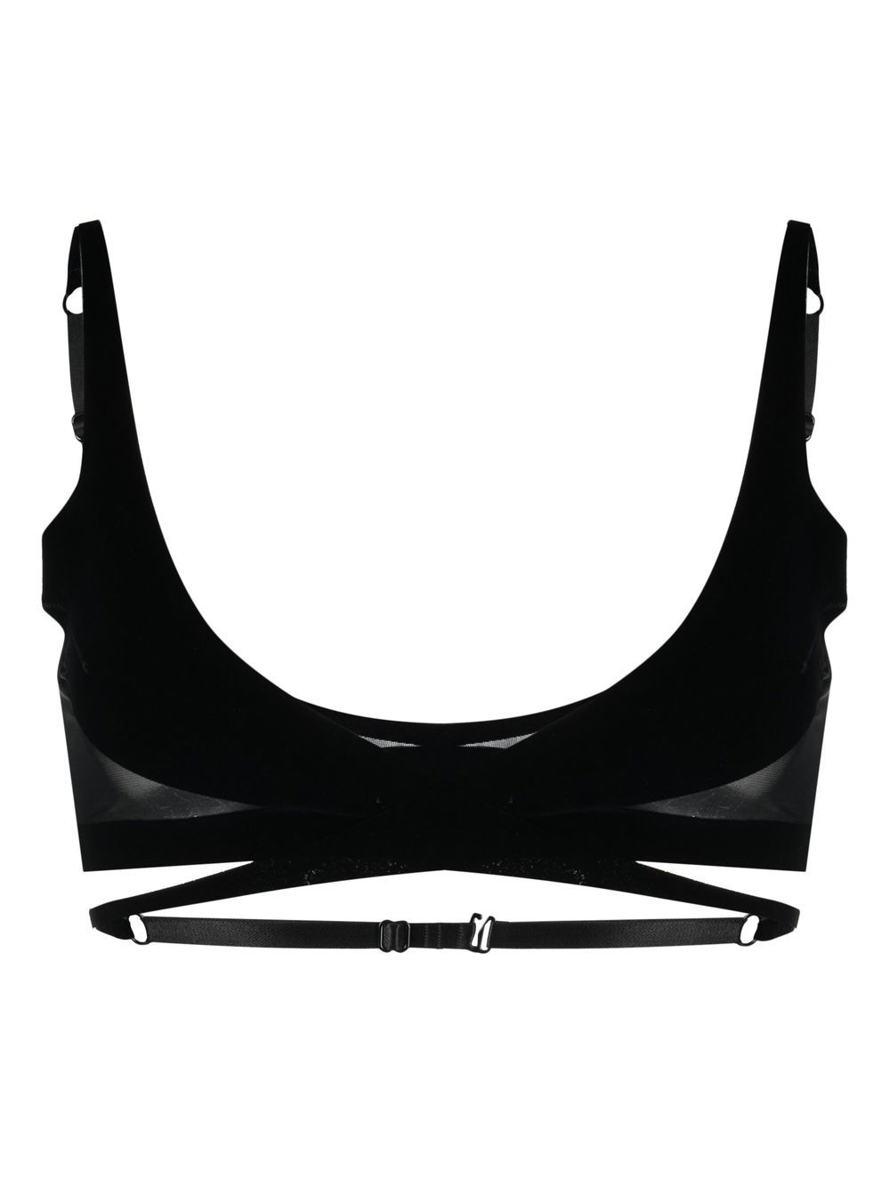 Wolford x Mugler Flock Shaping 文胸 - 黑色