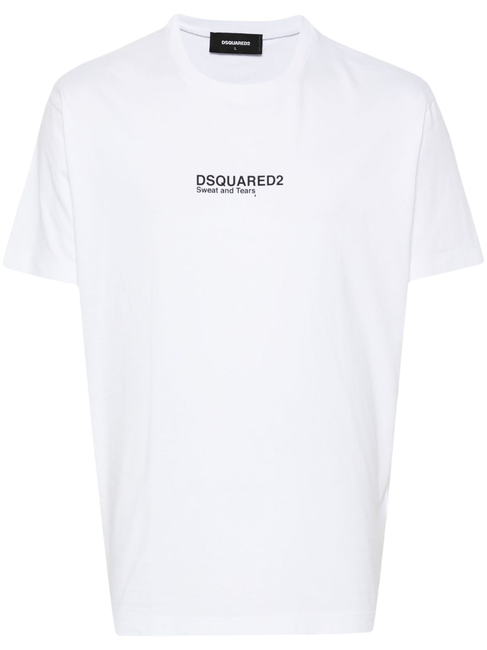 DSQUARED2 logo印花棉T恤 - 白色