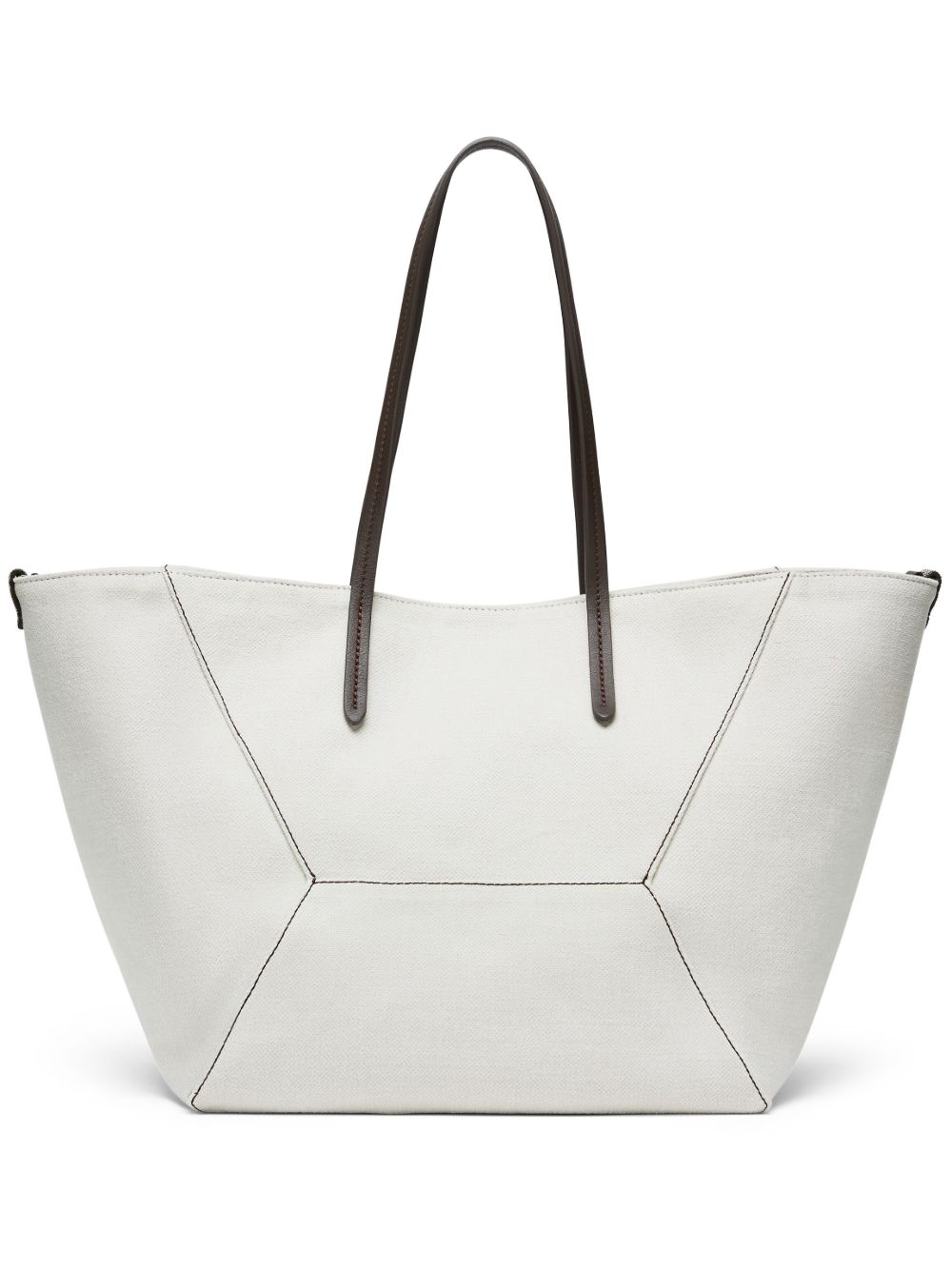 Brunello Cucinelli Monili 细节帆布手提包 - 白色
