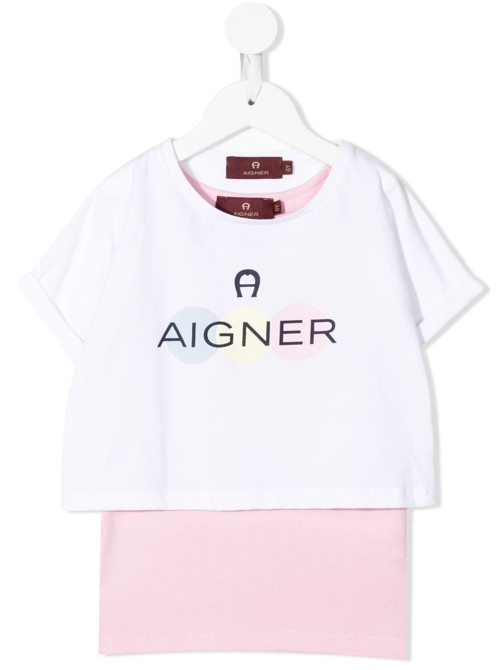 Aigner Kids logo印花分层式T恤式马甲 - 白色