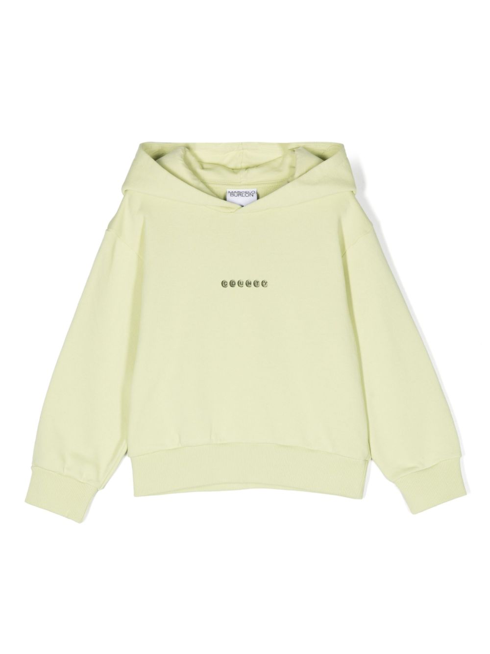 Marcelo Burlon County Of Milan Kids logo印花棉连帽衫 - 绿色
