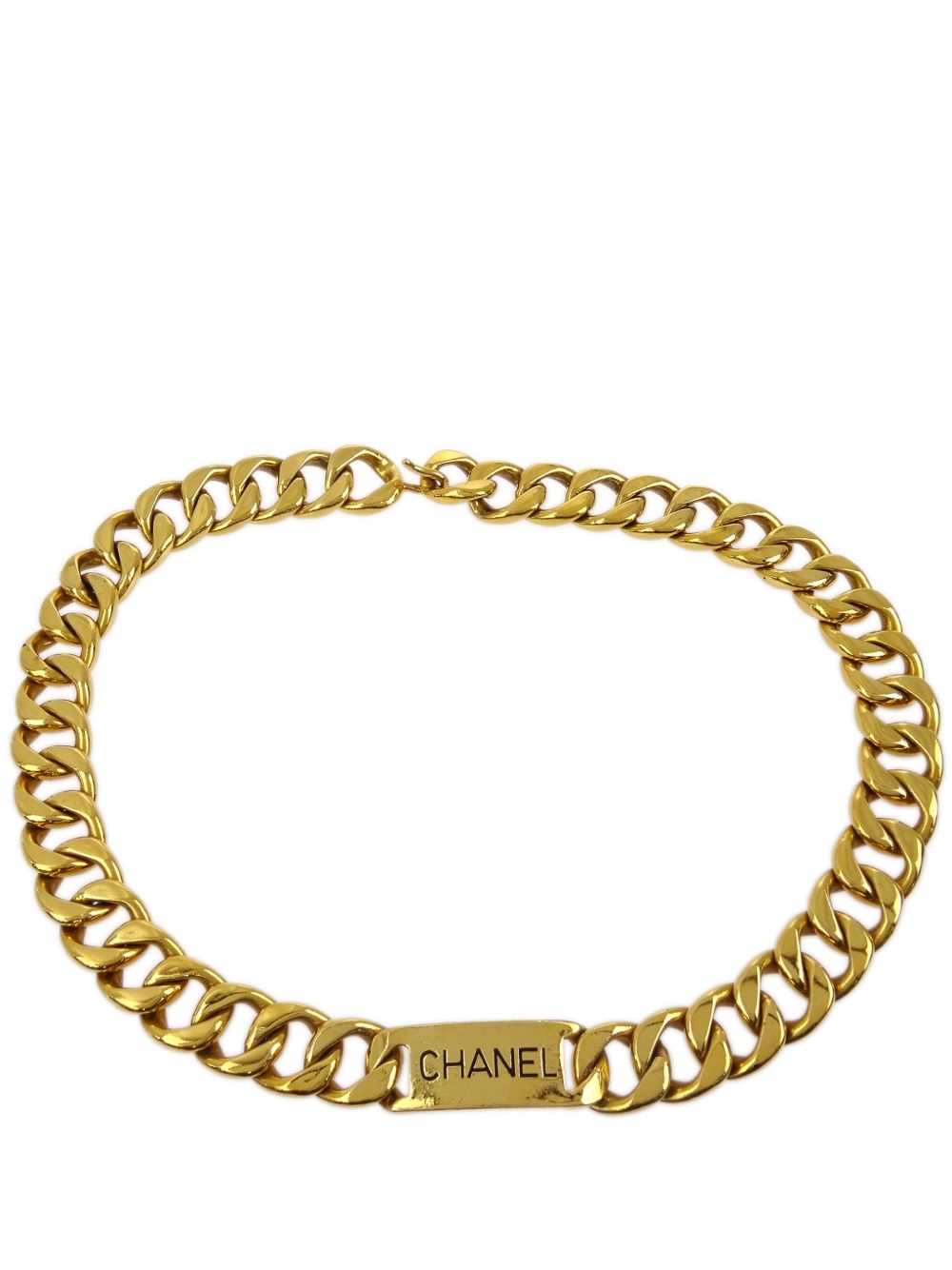 CHANEL Pre-Owned logo链式腰带（1990-2000年代典藏款） - 金色