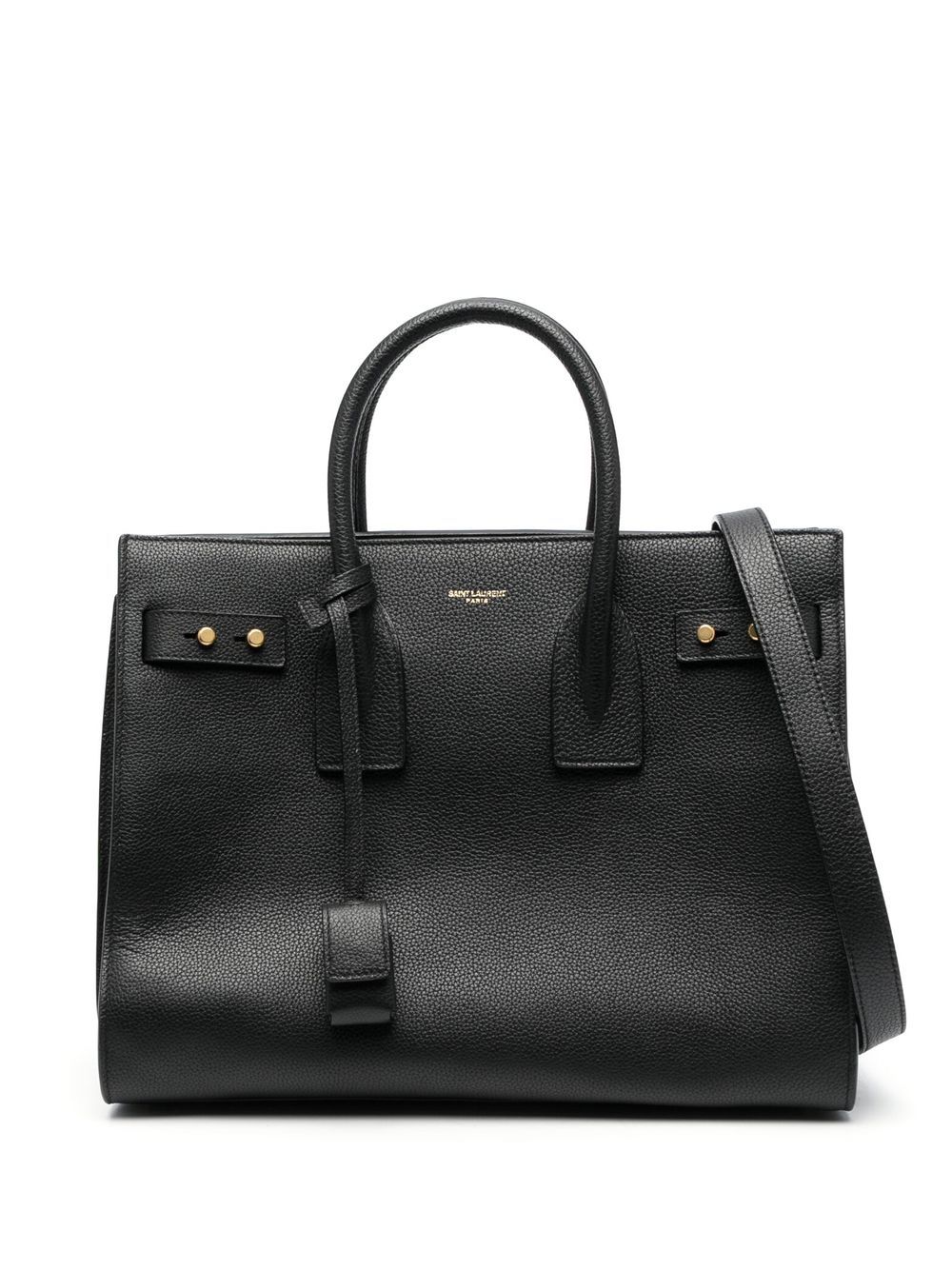 Saint Laurent Sac de Jour 纹理手提包 - 黑色