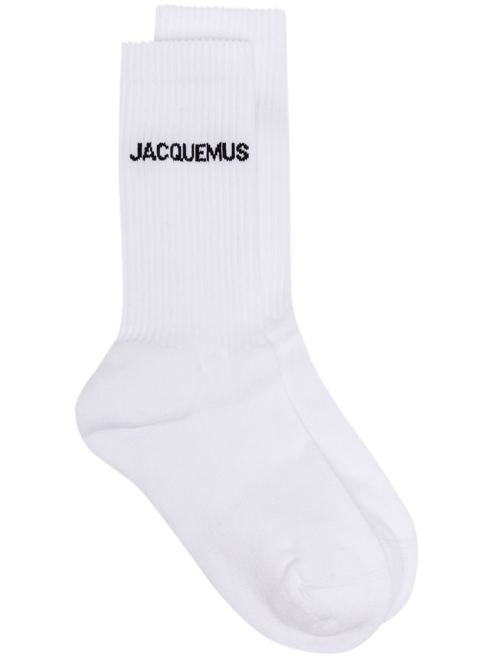 Jacquemus logo提花罗纹针织袜 - 白色