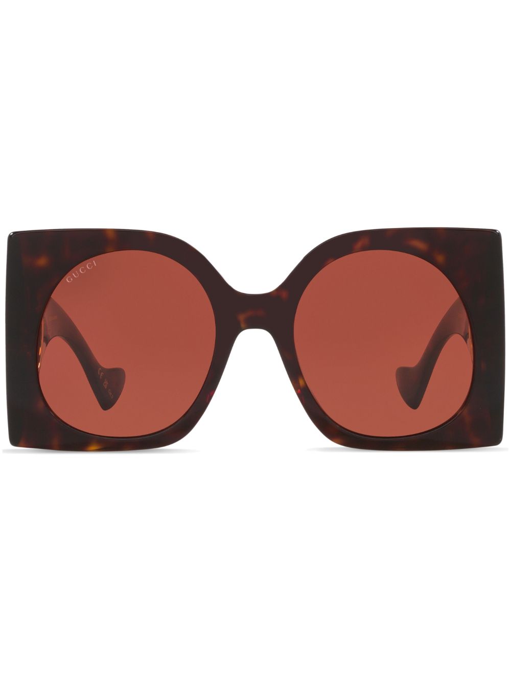 Gucci Eyewear 长方形框太阳眼镜 - 褐色