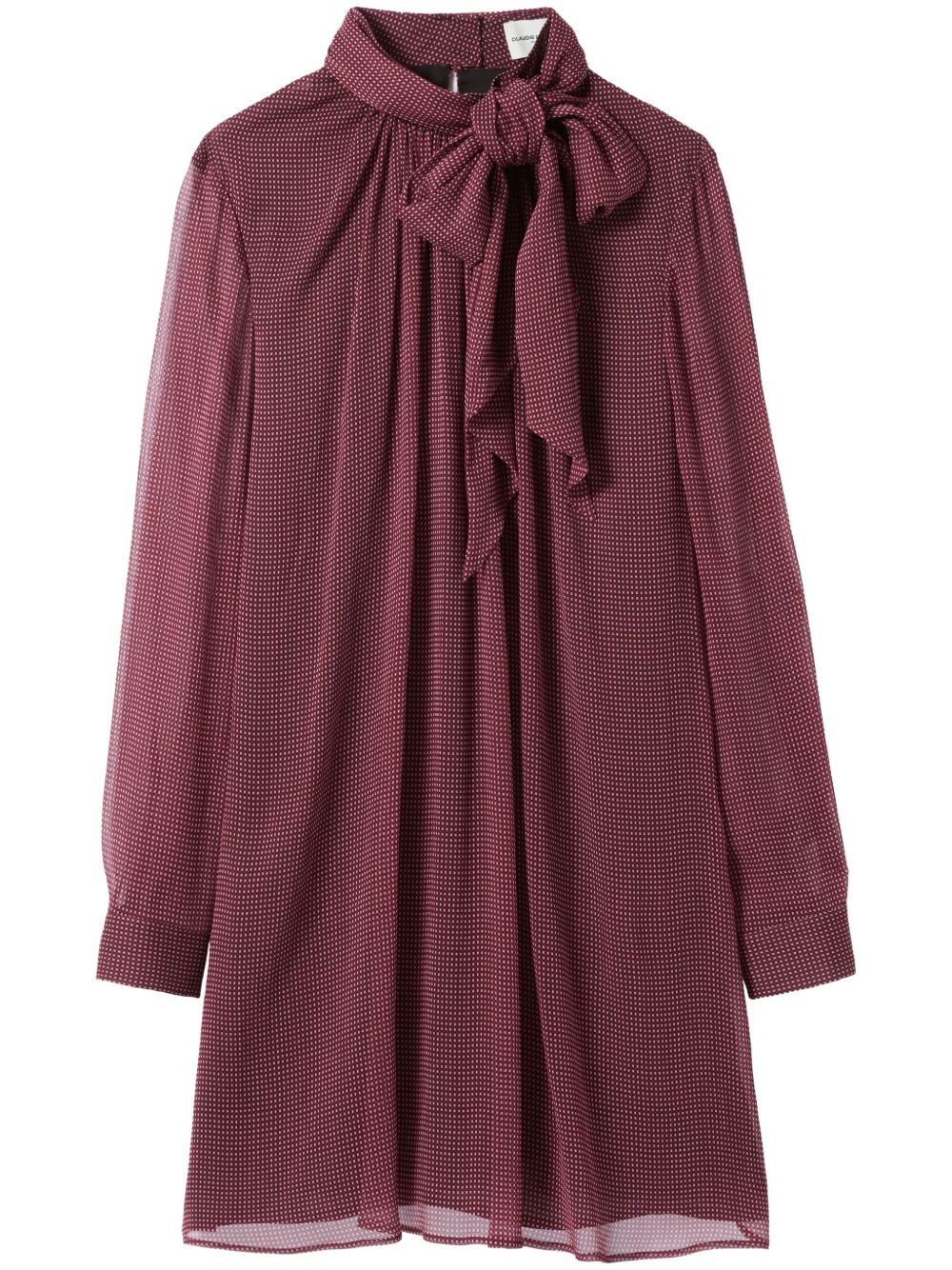 Claudie Pierlot 系带领迷你连衣裙 - 粉色