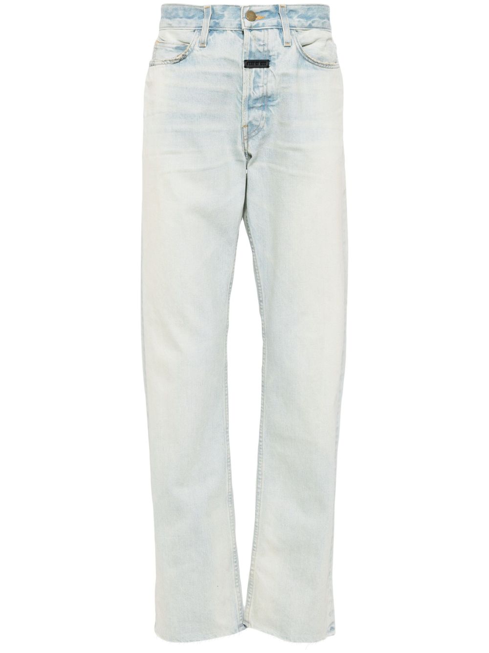Fear Of God logo-tag mid-rise straight-leg jeans - 蓝色